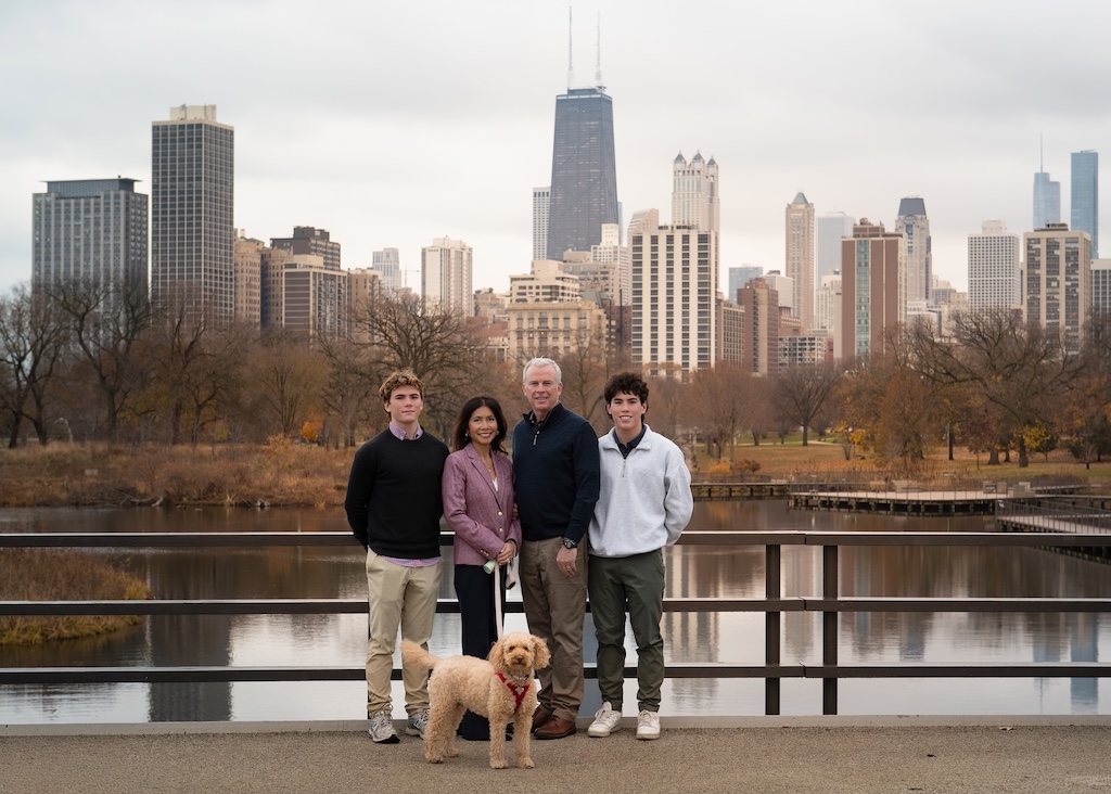 Belle Katubig with her family in Chicago